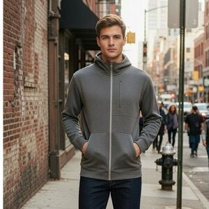 Lululemon City Sweat Full Zip Fleece Hoodie Men's Size Small Gray
